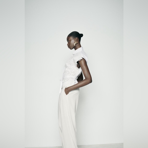 Zara New Collection Combinat Lace Shirt - Picture 15 of 17